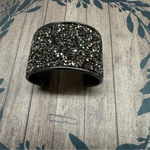 Gunmetal Silver Glitter Cuff Bracelet‎ B8